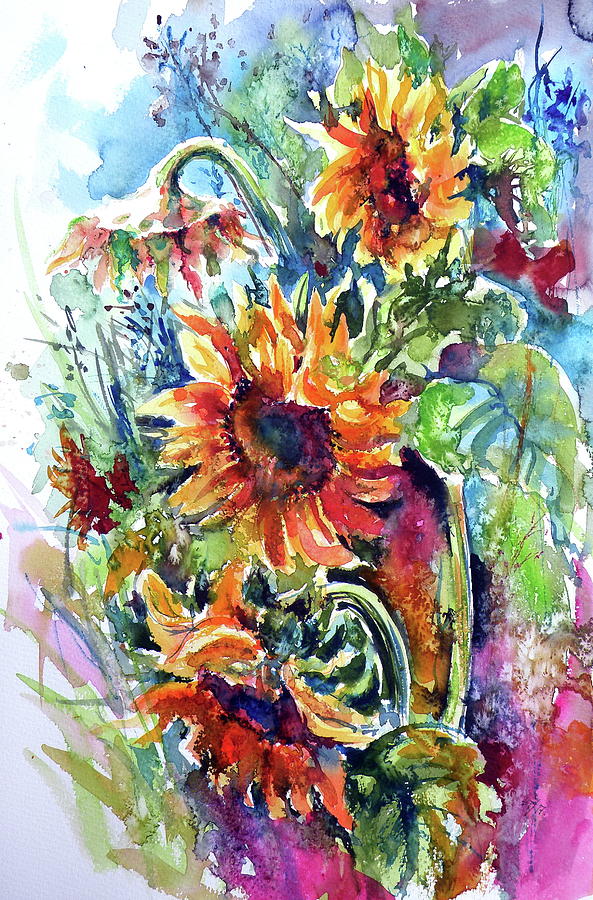 Sunflowers #3 Painting by Kovacs Anna Brigitta