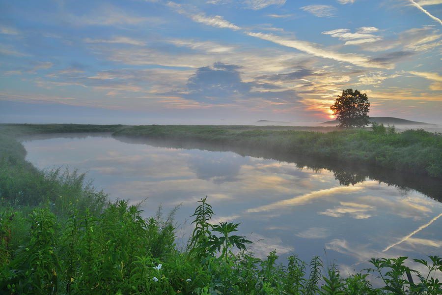 Sunrise Reflected in Nippersink Creek in Glacial Park #3 Photograph by Ray Mathis