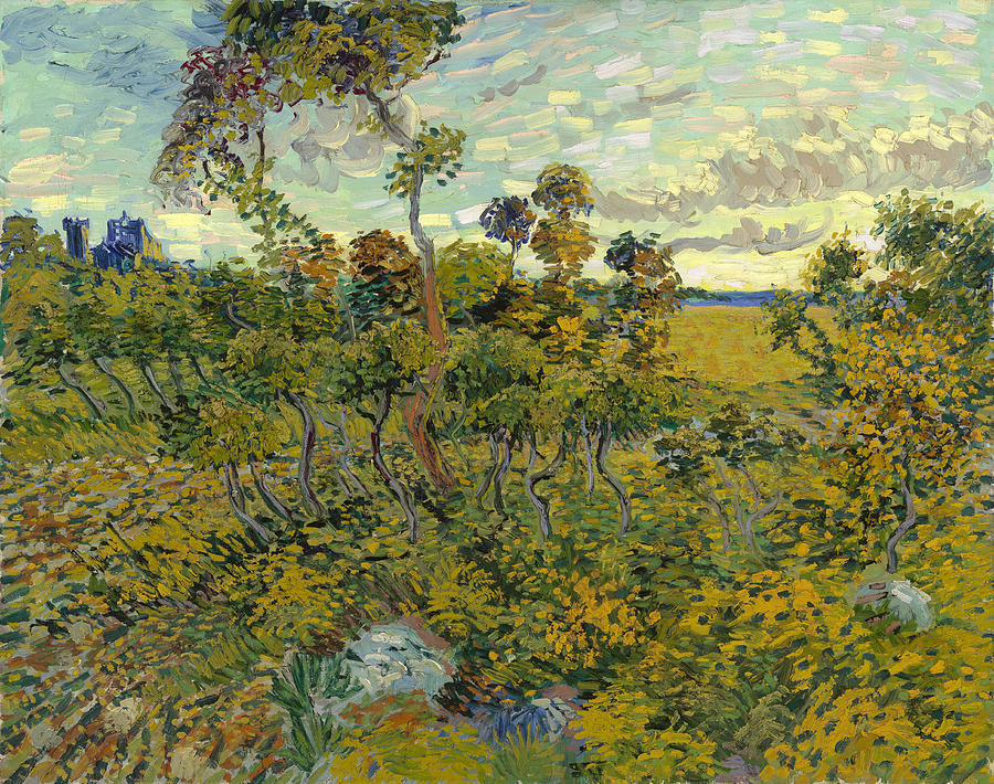 Sunset At Montmajour #3 Painting by Vincent Van Gogh