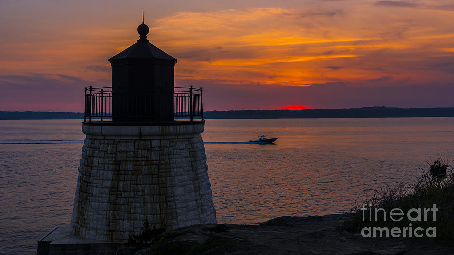 Sunset Photograph - Sunset from Castle Hill Lighthouse. #4 by New England Photography