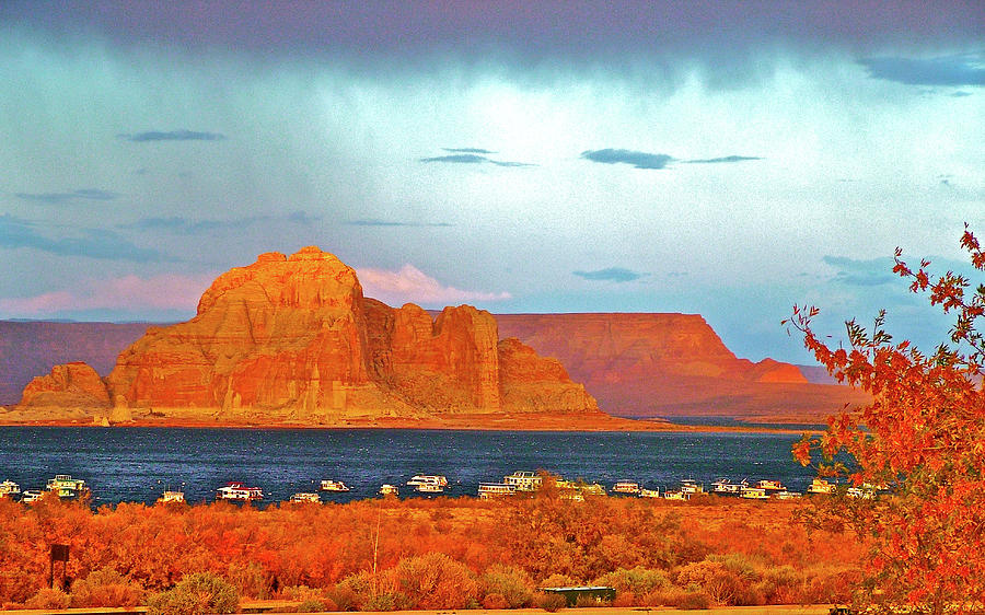 Sunset Glow over Wahweap Bay in Lake Powell in Glen Canyon National Recreation Area-Arizona  #3 Photograph by Ruth Hager