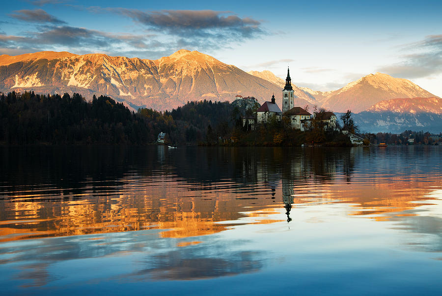 Sunset over Lake Bled #3 Photograph by Ian Middleton