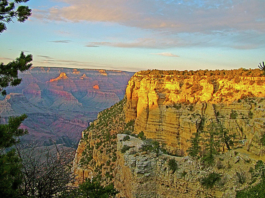 Sunset over the Grand Canyon from Rim Trail in Grand Canyon National Park-Arizona  #3 Photograph by Ruth Hager