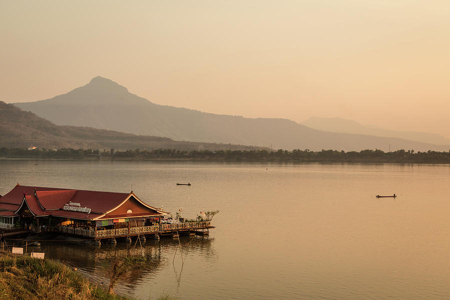Sunset over the Mekong in Laos #3 Photograph by Didier Marti