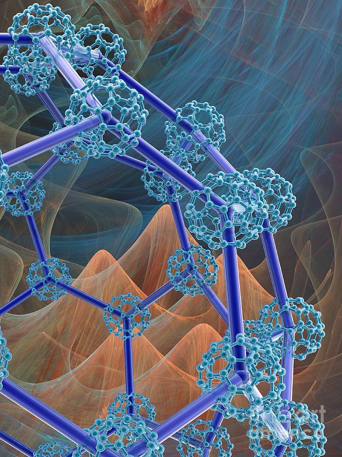 Illustration Photograph - Super Buckyball Molecule, Artwork #4 by Laguna Design