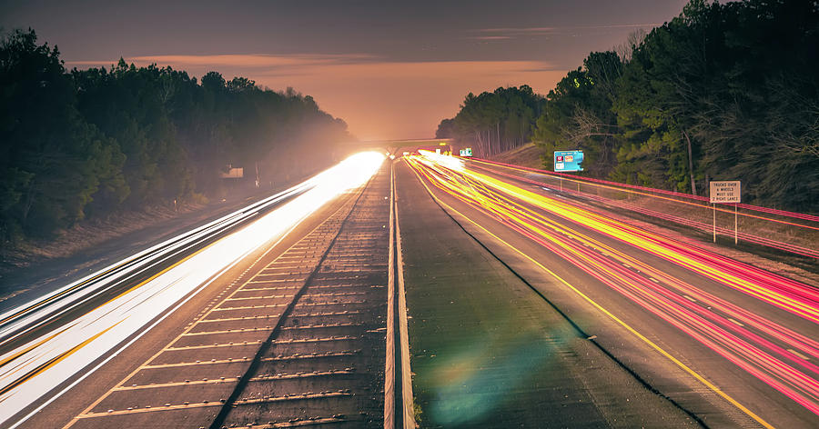 Super Highway With High Volume Of Cars At Night #3 Photograph by Alex Grichenko