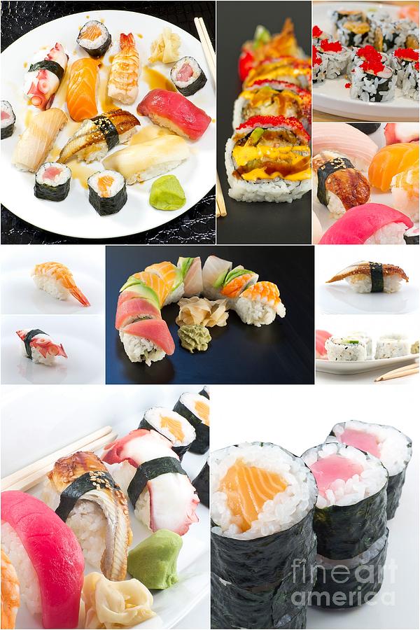 Sushi Food Collage Photograph by Ezume Images - Fine Art America