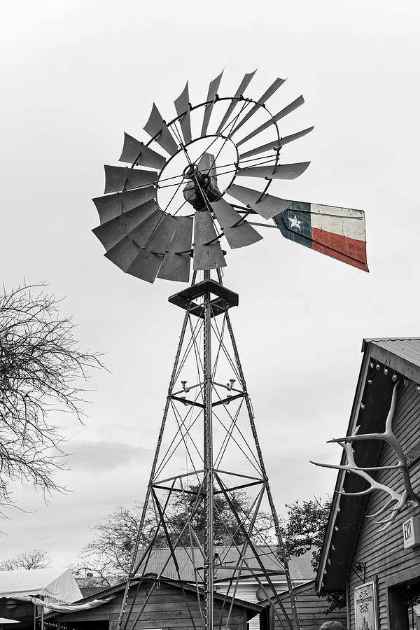 Black And White Photograph - Texas Windmill #3 by Mountain Dreams