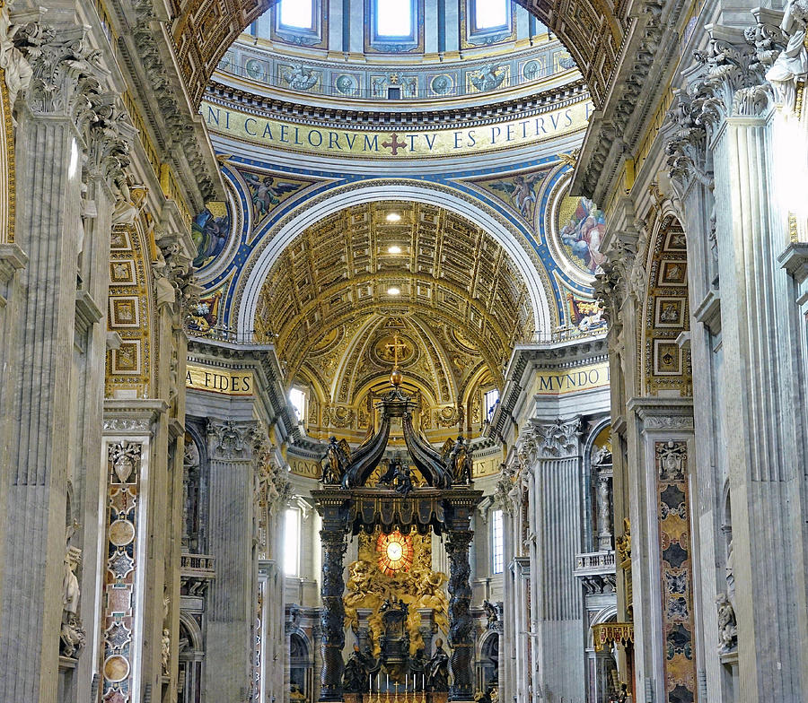 The Architectural Artistry Within St. Peters Basilica At Vactican City #3 Photograph by Rick Rosenshein