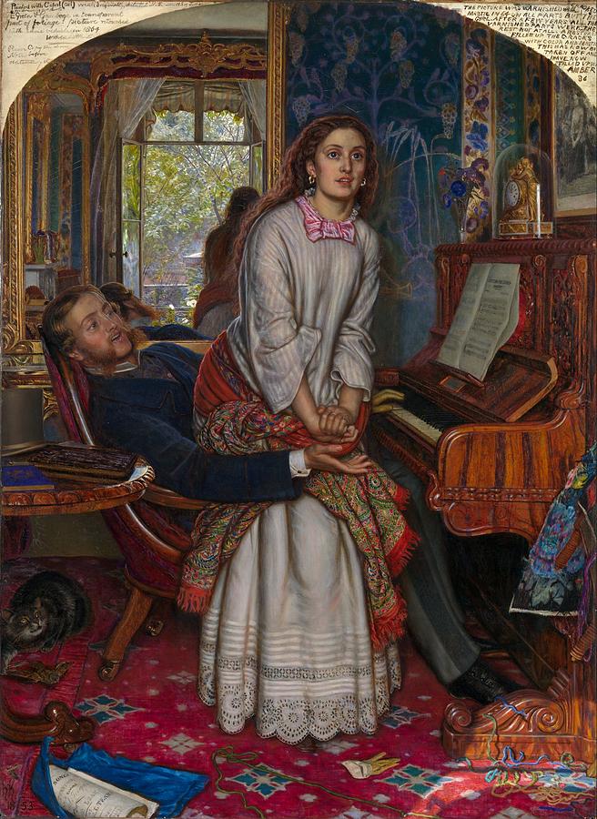 William Holman Hunt Painting - The Awakening Conscience  #3 by Celestial Images