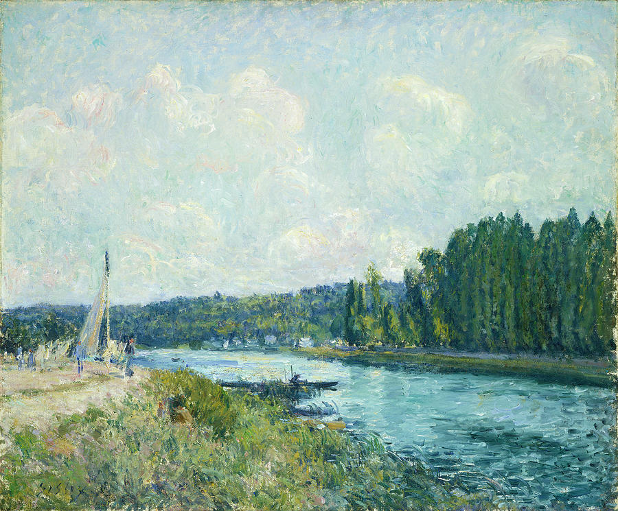 The Banks of the Oise #3 Painting by Alfred Sisley