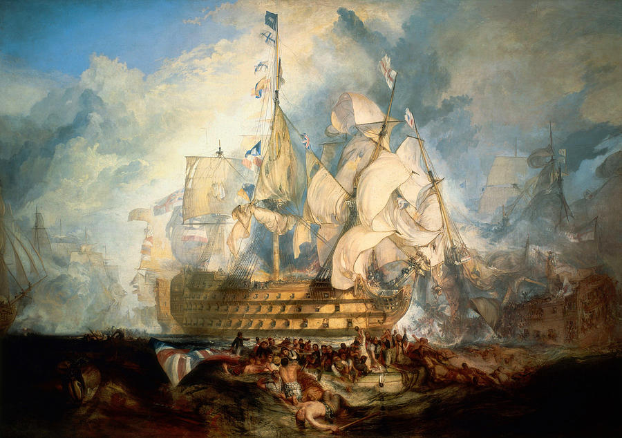 The Battle Of Trafalgar Painting by JMW Turner