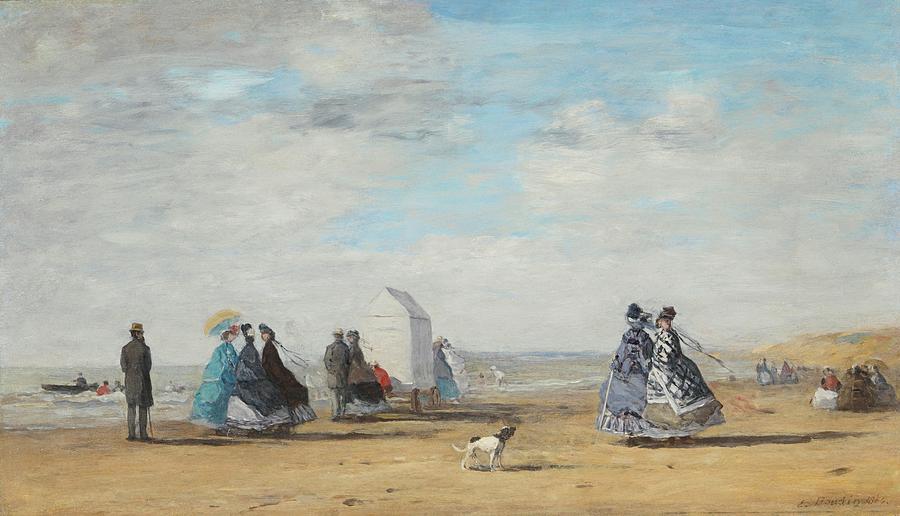 The Beach #5 Painting by Eugene Boudin
