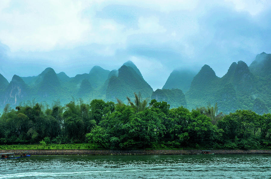 The beautiful karst mountains and Lijiang river scenery Photograph by ...