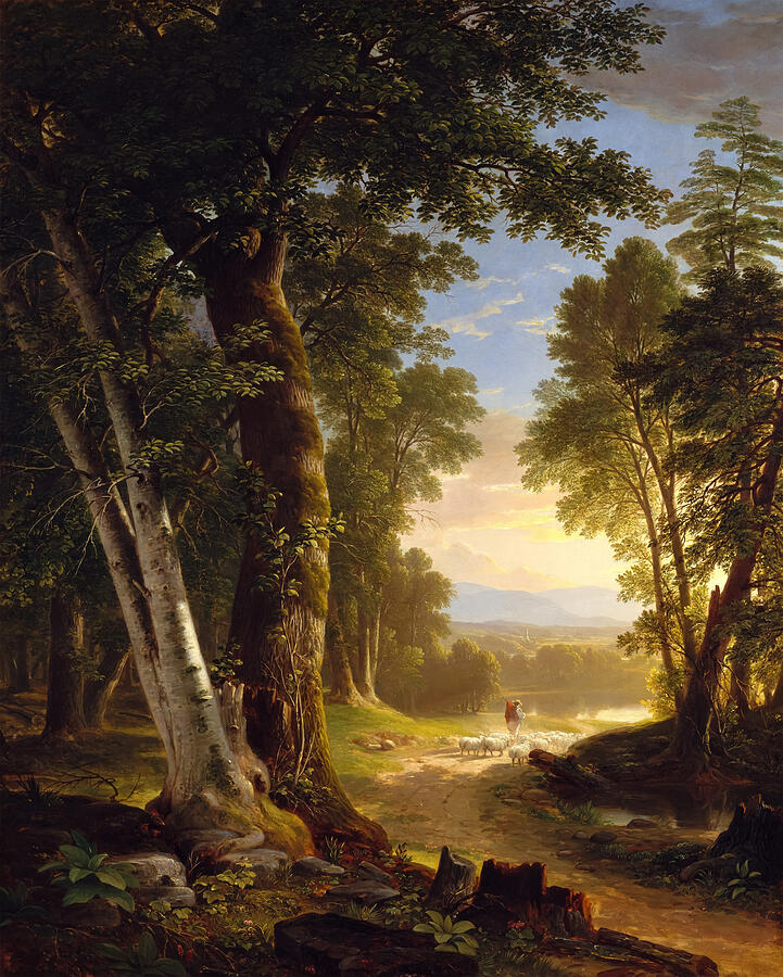 The Beeches, from 1845 Painting by Asher Brown Durand