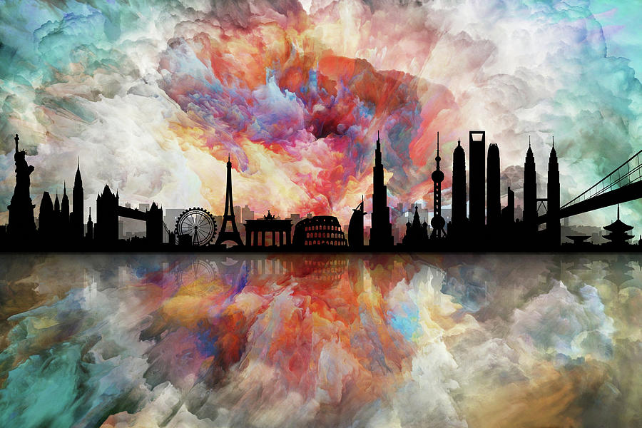 The Best City skyline Digital Art by Lilia D