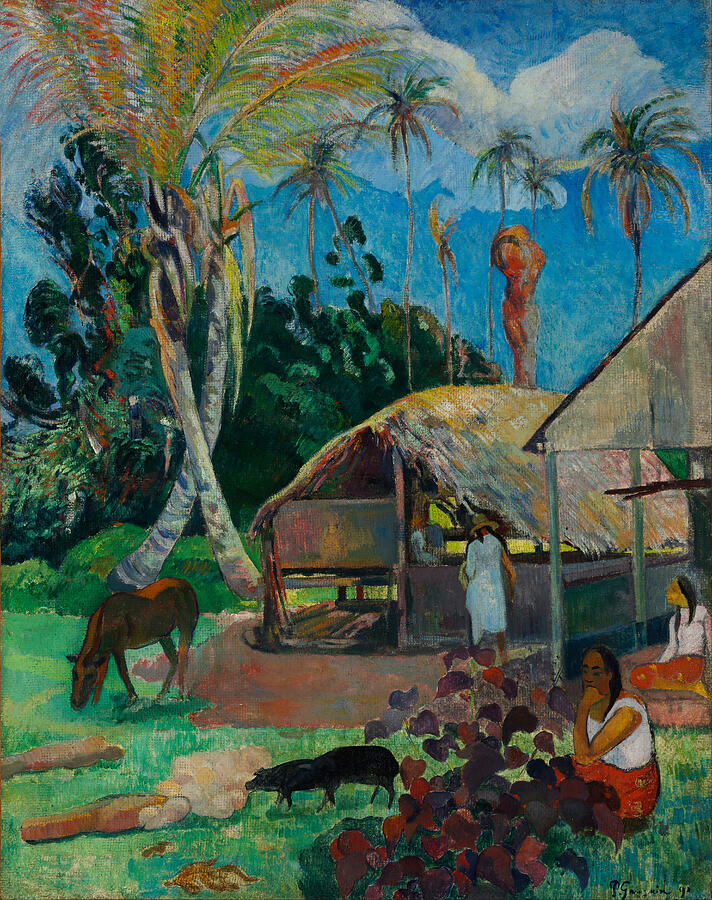 The Black Pigs #3 Painting by Paul Gauguin