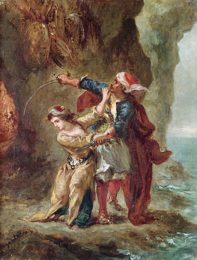 The Bride of Abydos #5 Painting by Eugene Delacroix