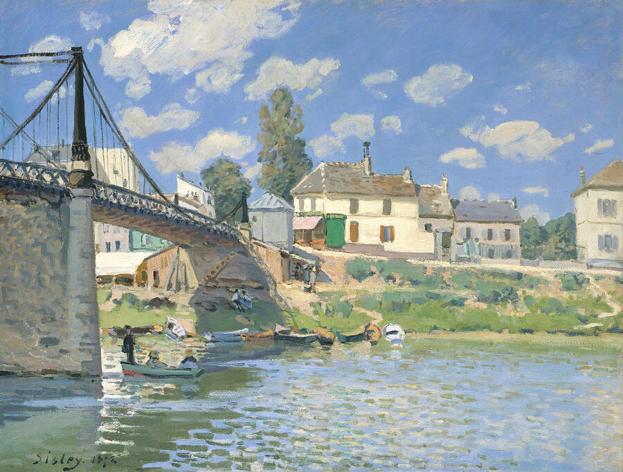 The Bridge at Villeneuve-la-Garenne, from 1872 Painting by Alfred Sisley