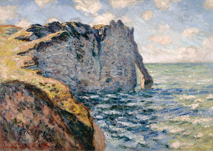 Claude Monet Painting - The Cliff of Aval, Etretat #3 by Claude Monet