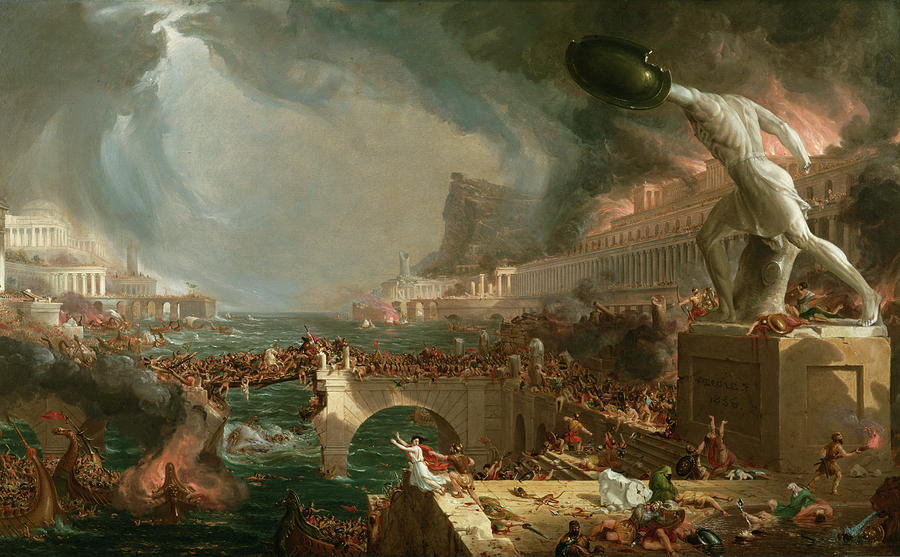 Thomas Cole Painting - The Course of Empire, Destruction #3 by Thomas Cole