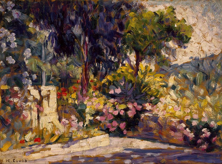 Henri Edmond Cross Painting - The Flowered Terrace by Henri-Edmond Cross