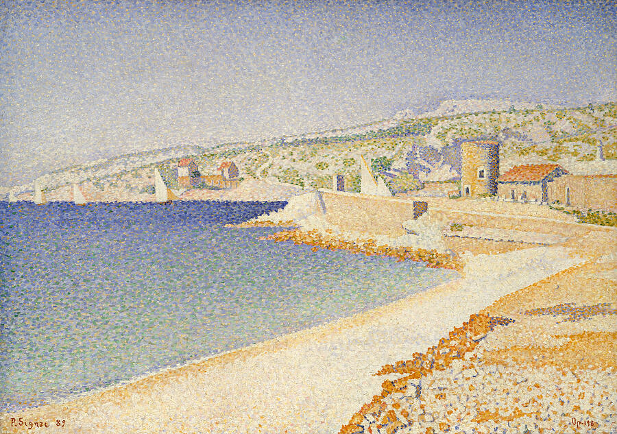 The Jetty at Cassis, Opus 198, from 1889 Painting by Paul Signac The Jetty at Cassis, Opus 198, from 1889 Painting by Paul Signac