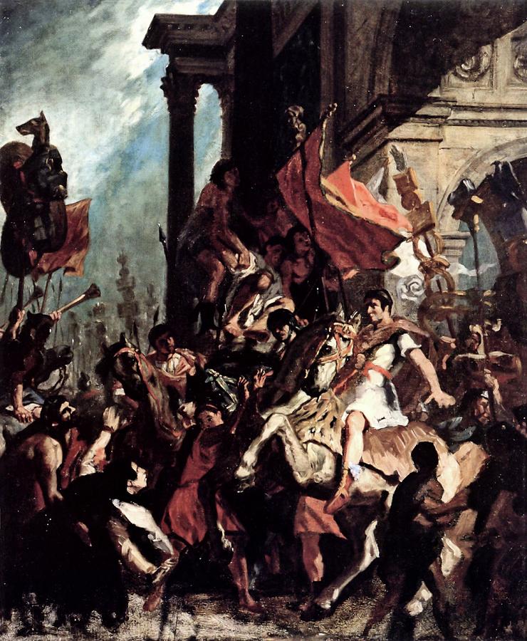 The Justice of Trajan #3 Painting by Eugene Delacroix