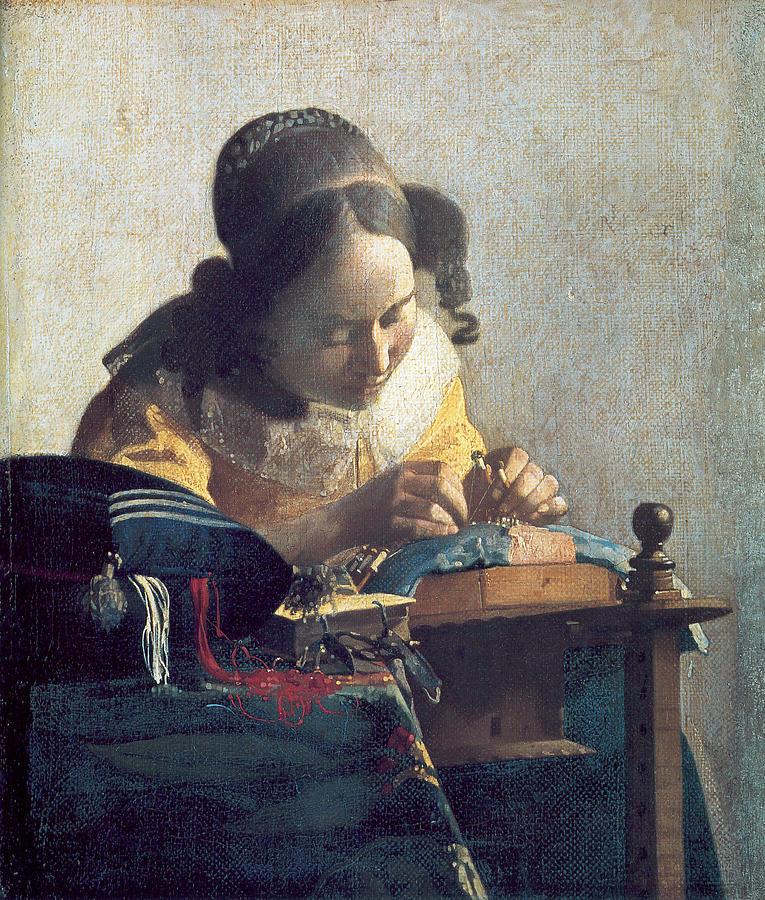 The Lacemaker #3 Painting by Johannes Vermeer