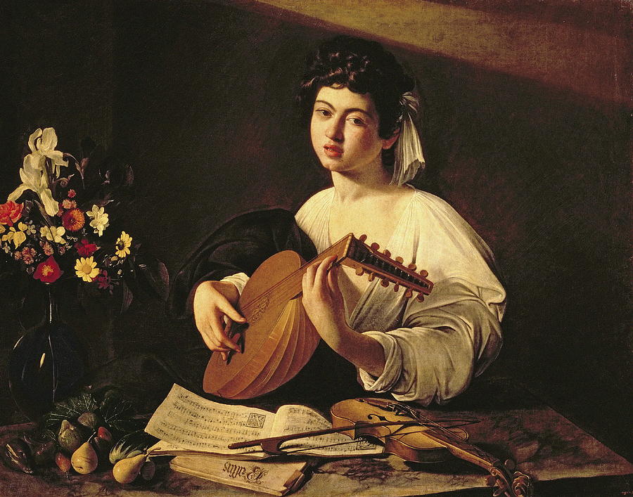 Vintage Painting - The Lute Player #3 by Caravaggio