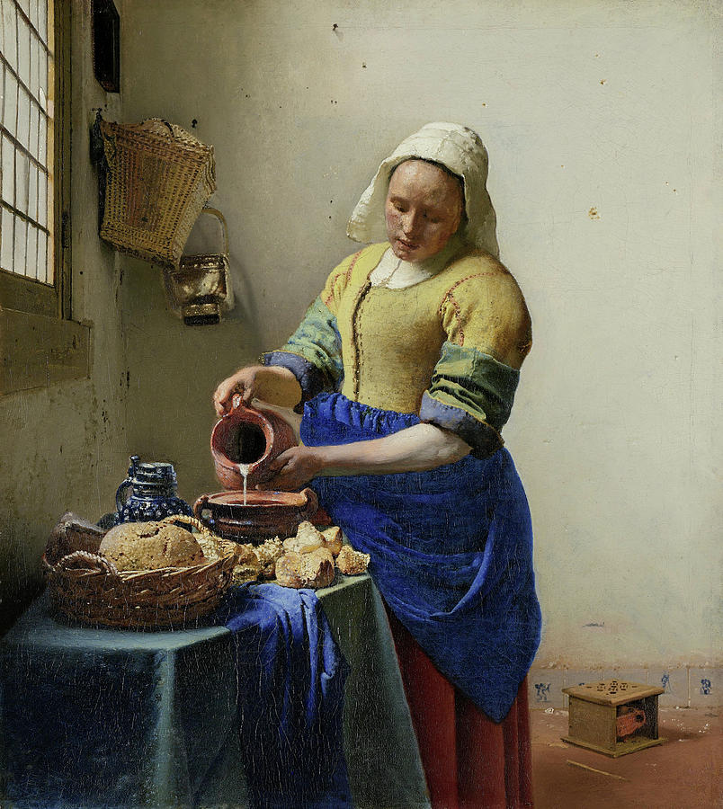 The Milkmaid #4 Painting by Johannes Vermeer