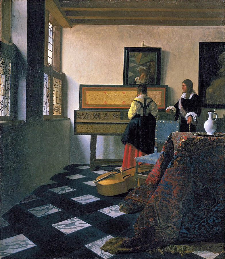 The Music Lesson #3 Painting by Johannes Vermeer