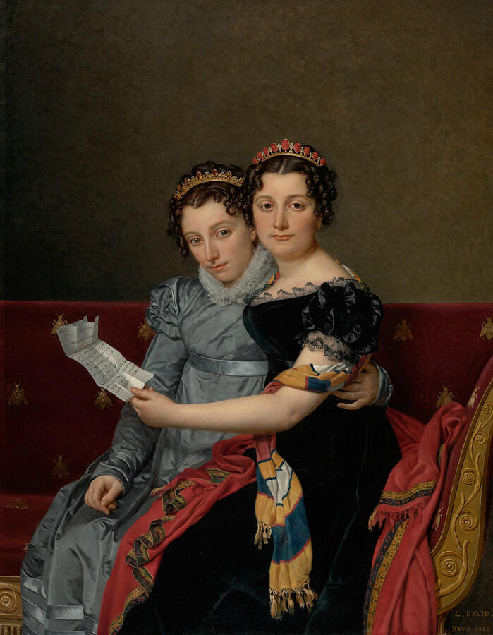 The Sisters Zenaide and Charlotte Bonaparte, from 1821 Painting by Jacques-Louis David