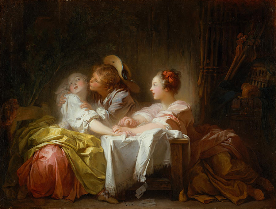 The Stolen Kiss #3 Painting by Jean-Honore Fragonard