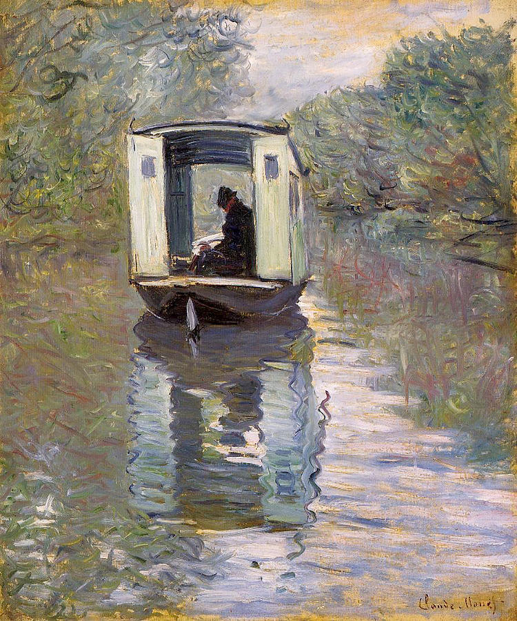 Claude Monet Painting - The Studio Boat #3 by Claude Monet