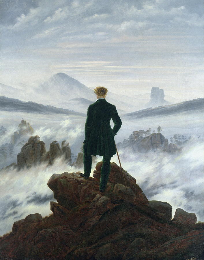 Sunset Painting - The Wanderer Above The Sea Of Fog #3 by Caspar David Friedrich