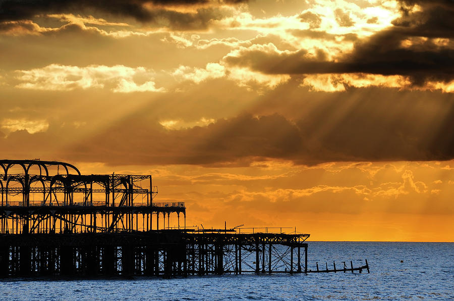 The West Pier in Brighton at sunset #3 Photograph by Dutourdumonde Photography