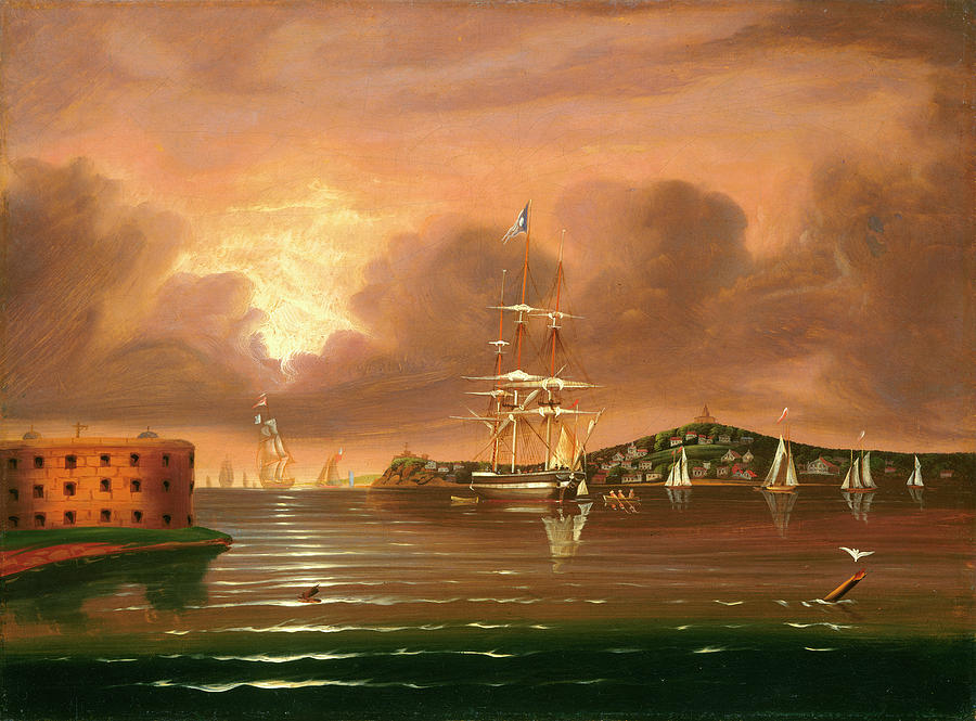 Threatening Sky, Bay Of New York #3 Painting by Thomas Chambers