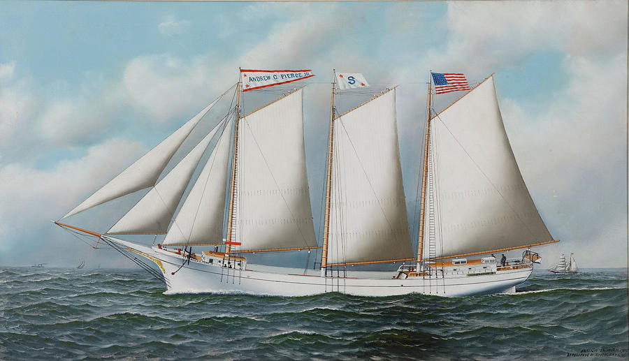 sailboat schooner painting