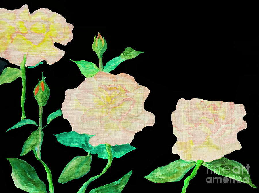 Three pink roses #7 Painting by Irina Afonskaya