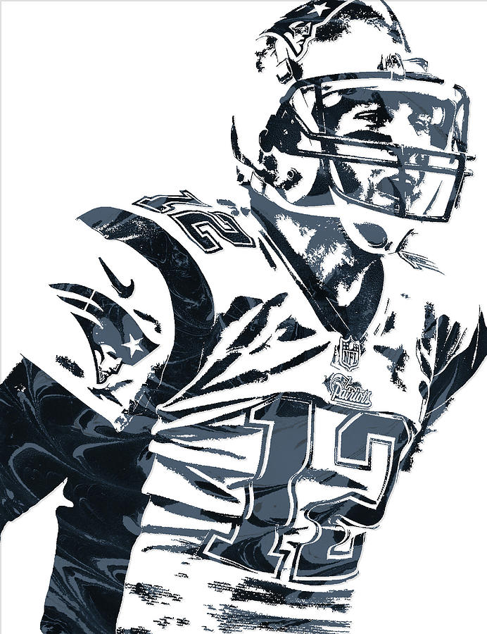 Tom Brady Art 5 Kids T-Shirt by Joe Hamilton - Pixels