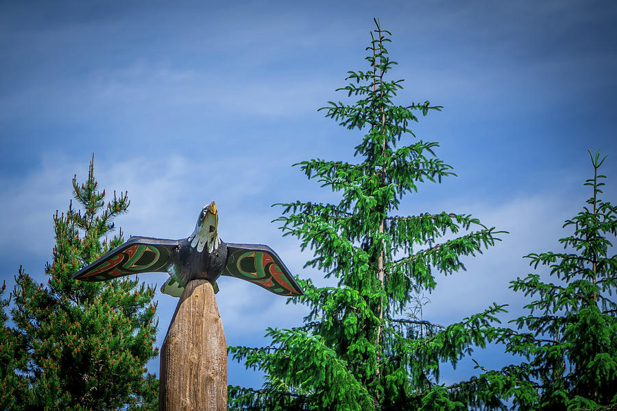 Totems Art And Carvings At Saxman Village In Ketchikan Alaska #3 Photograph by Alex Grichenko