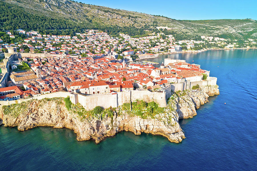Town Of Dubrovnik City Walls Unesco World Heritage Site Aerial V Photograph