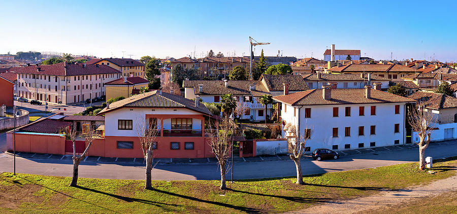 Town of Palmanova skyline panoramic view from city defense walls #3 Photograph by Brch Photography