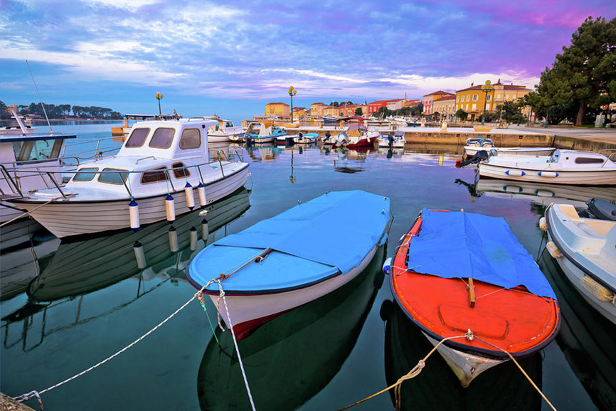 Town of Porec morning sunrise panoramic view from pier #3 Photograph by Brch Photography