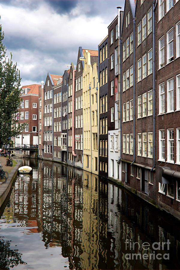 Amsterdam Photograph - Traditional canal houses in Amsterdam. Netherlands. Europe #3 by Bernard Jaubert