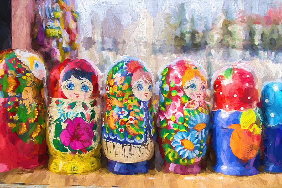 Row of Soviet Russian Puzzle Dolls Photograph by John Williams