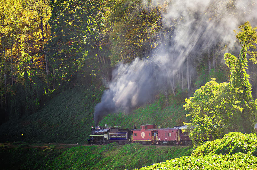 Train passenger car of great smoky mountains railroad  #3 Photograph by Alex Grichenko