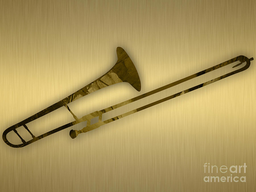 Music Mixed Media - Trombone Collection #3 by Marvin Blaine