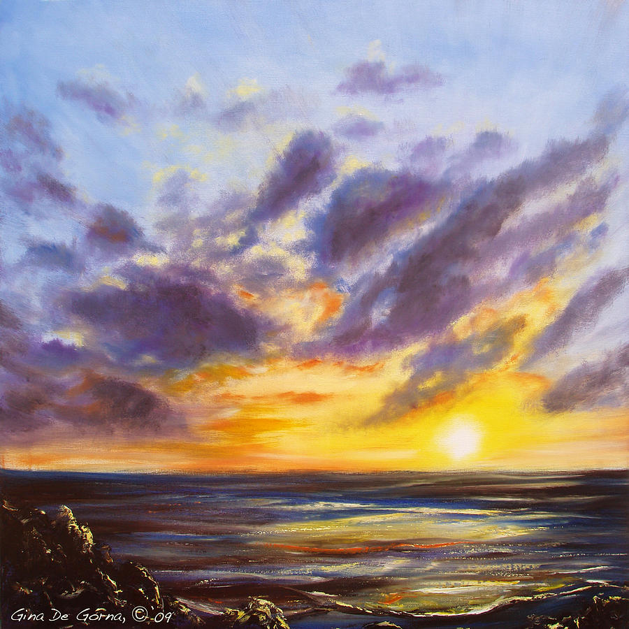 Tropical Sunset #3 Painting by Gina De Gorna